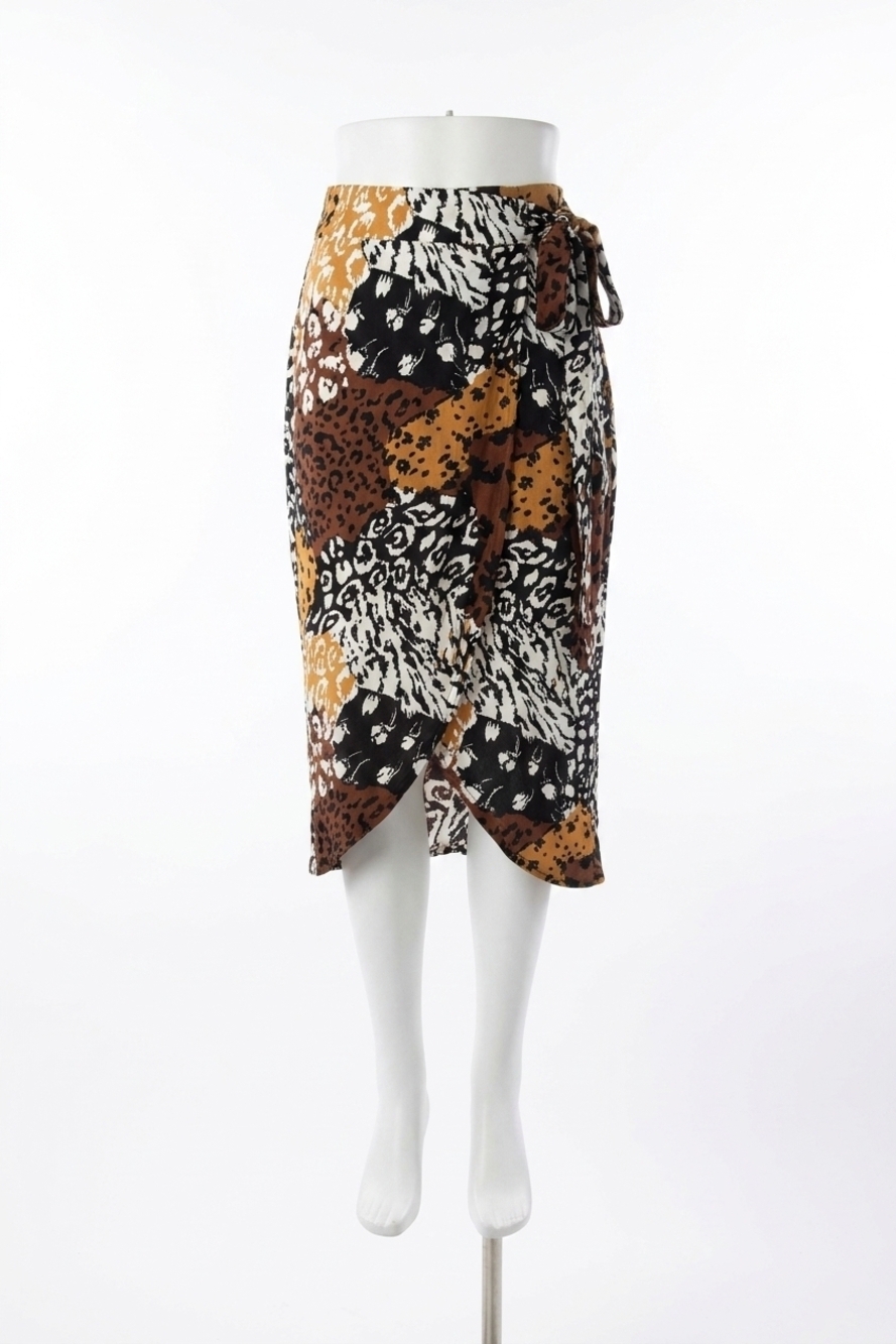 NEW APRICOT wrap midi skirt in mustard